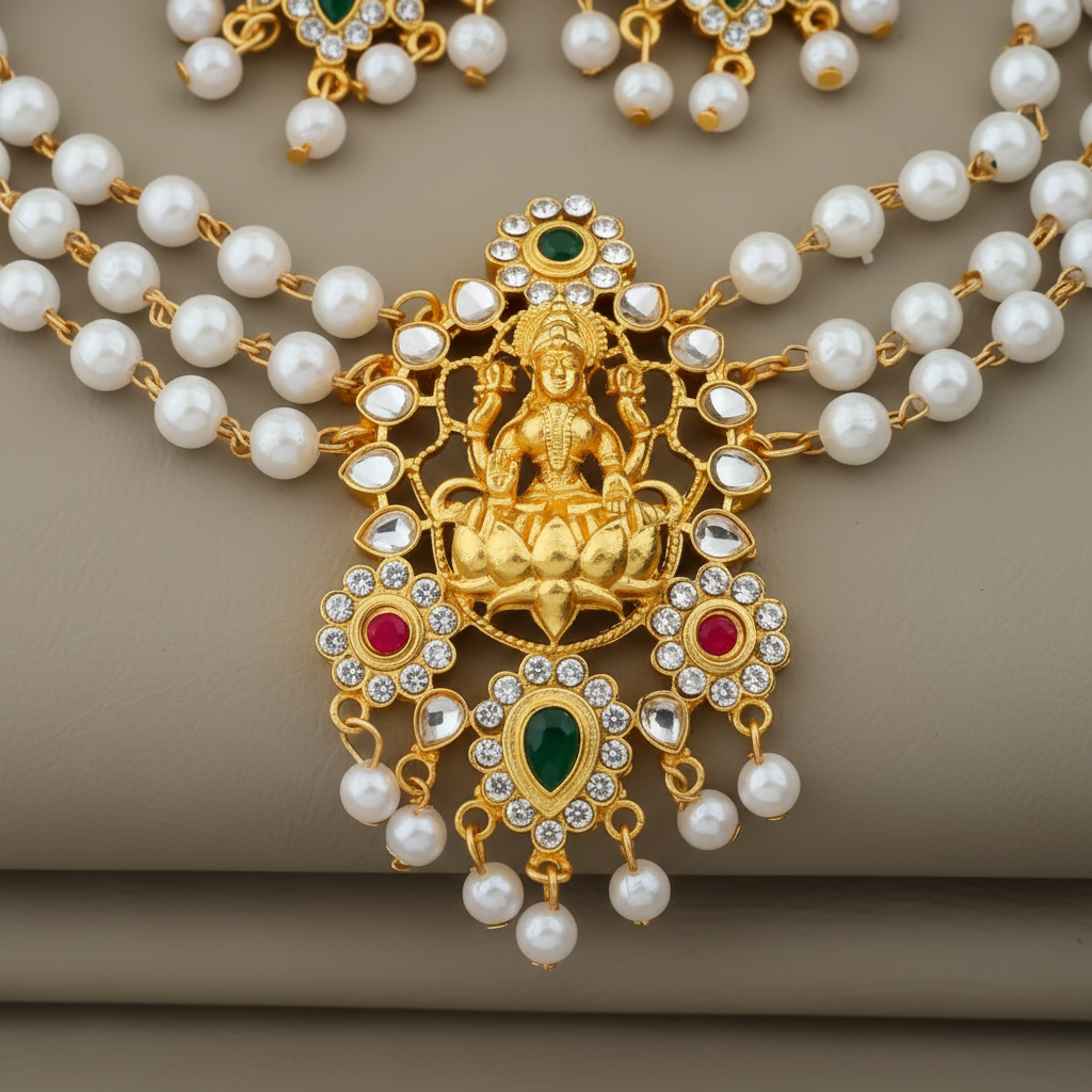 Lakshmi Pearl Temple Set