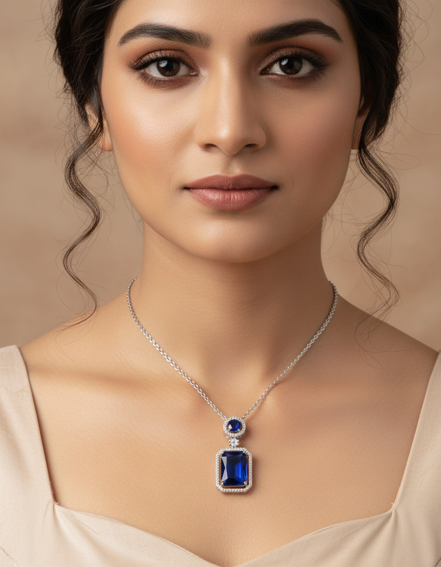 Winny Stone Pendant - NavyBlue