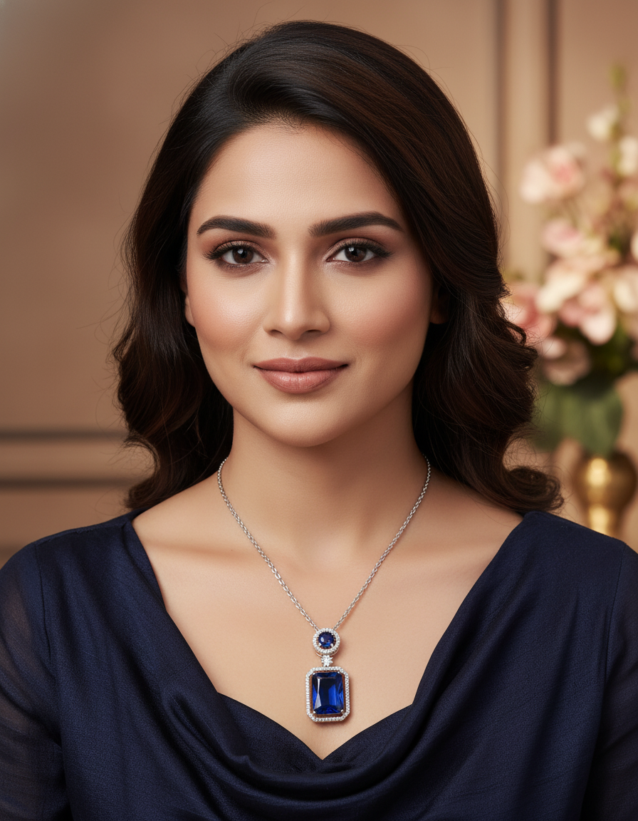 Winny Stone Pendant - NavyBlue