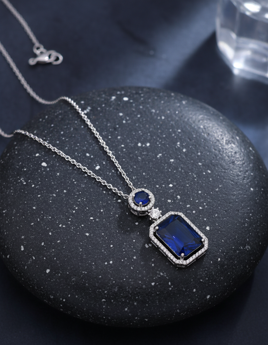 Winny Stone Pendant - NavyBlue
