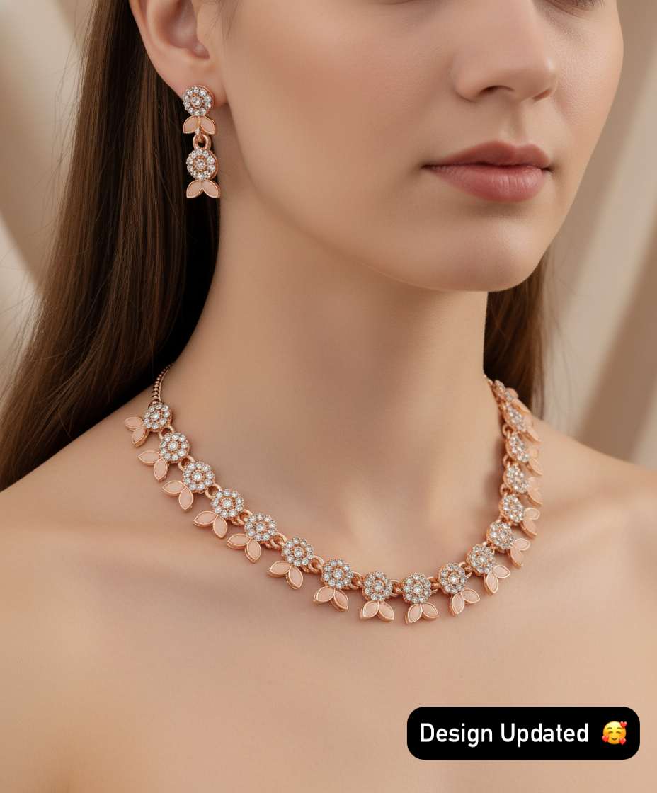 Premium Elegant Rose Gold Necklace Set