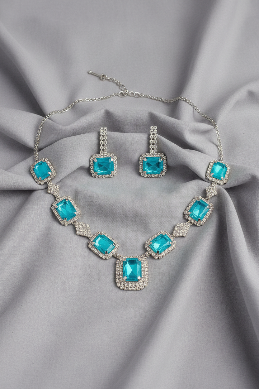 Rubi Necklace Set - Teal