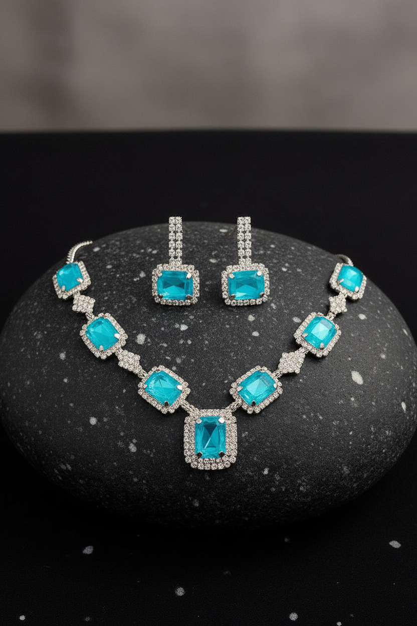 Rubi Necklace Set - Teal
