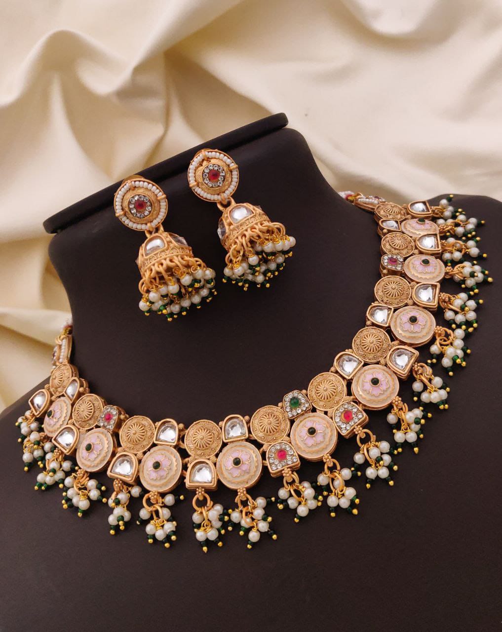 Premium Floral Kundan Pearl Set
