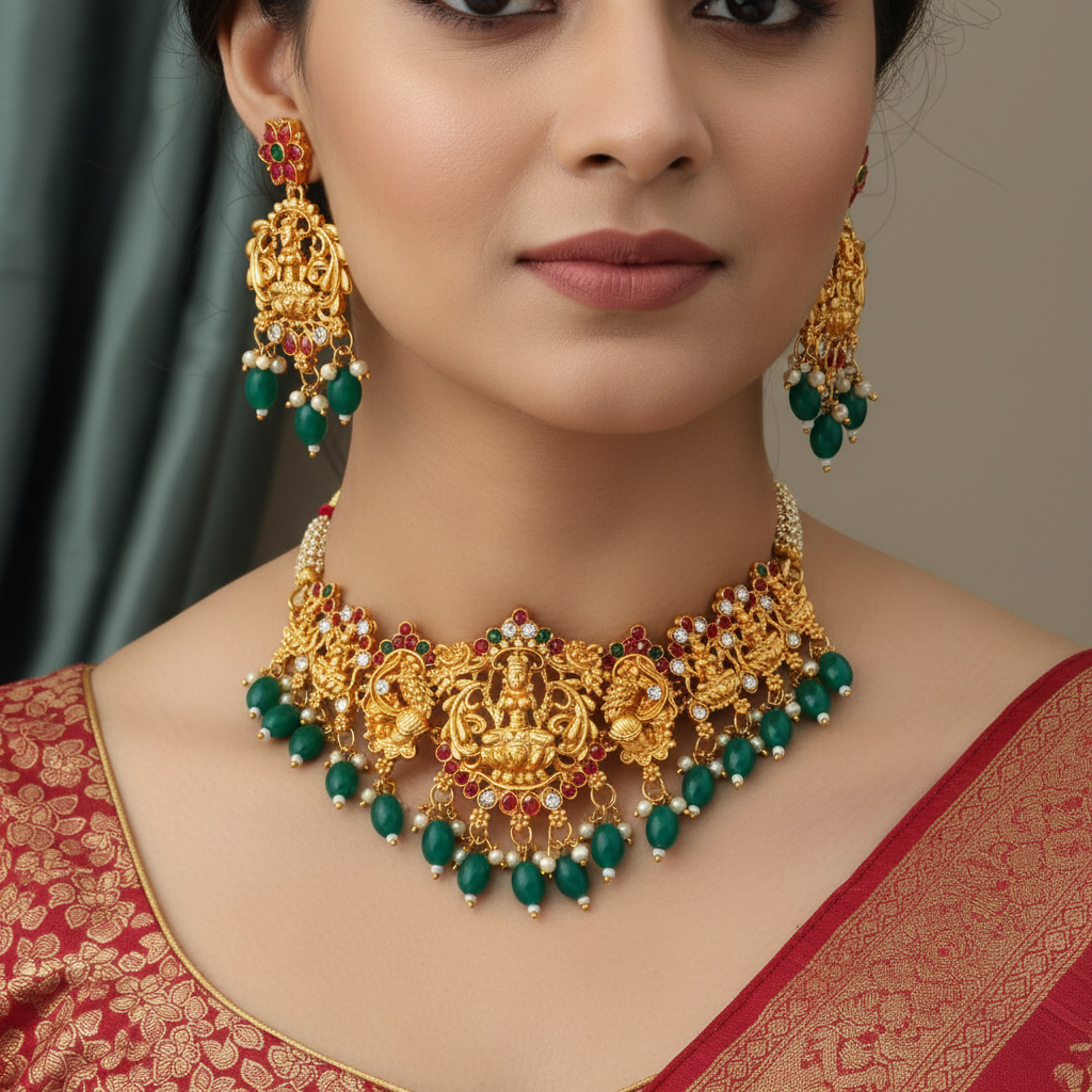 Lakshmi Temple Necklace Set