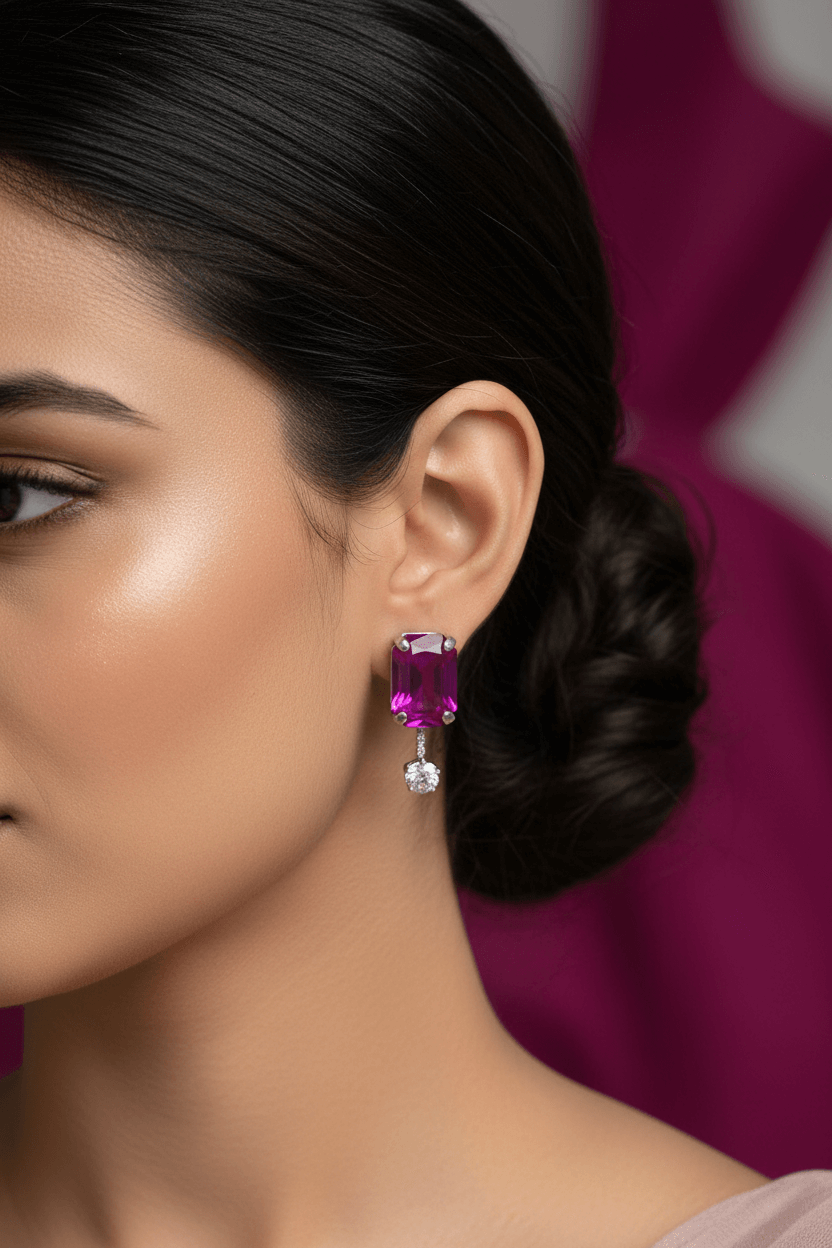 Purple Rangila Premium Necklace & Earrings Set