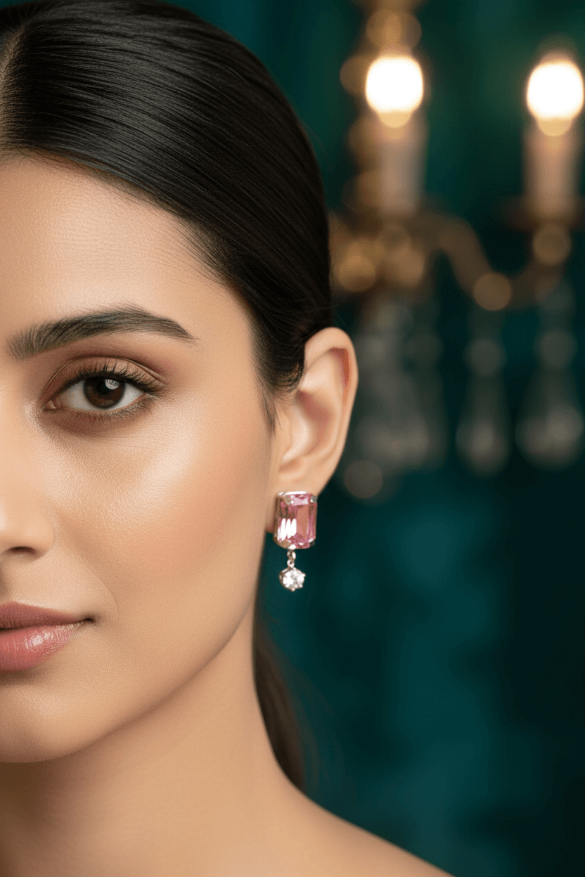 Light Pink Rangila Premium Necklace & Earrings Set