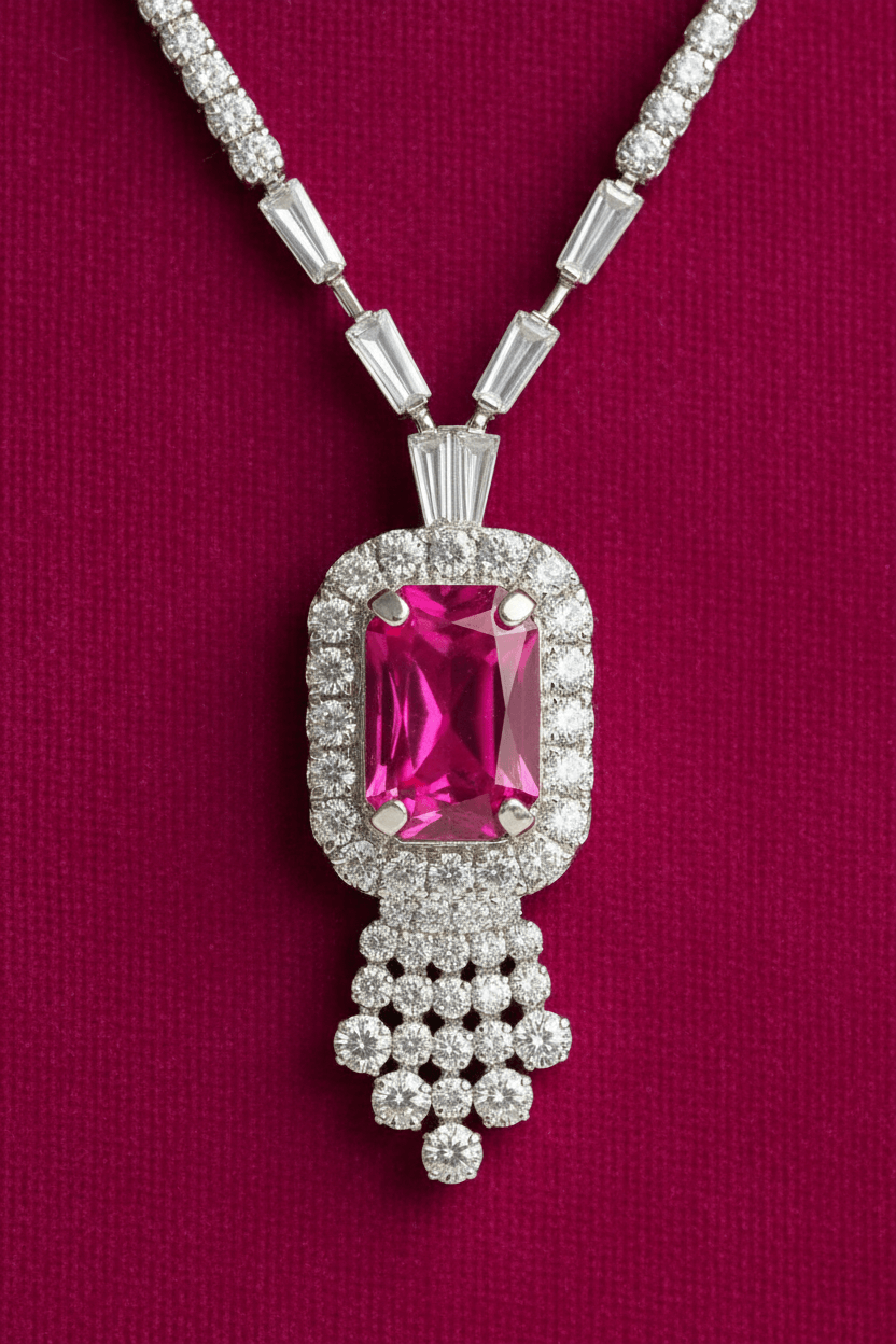 Pink Rangila Premium Necklace & Earrings Set