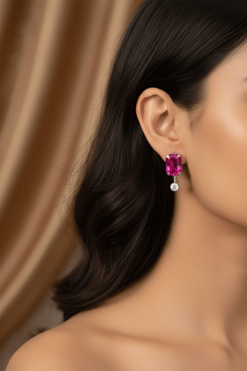 Pink Rangila Premium Necklace & Earrings Set