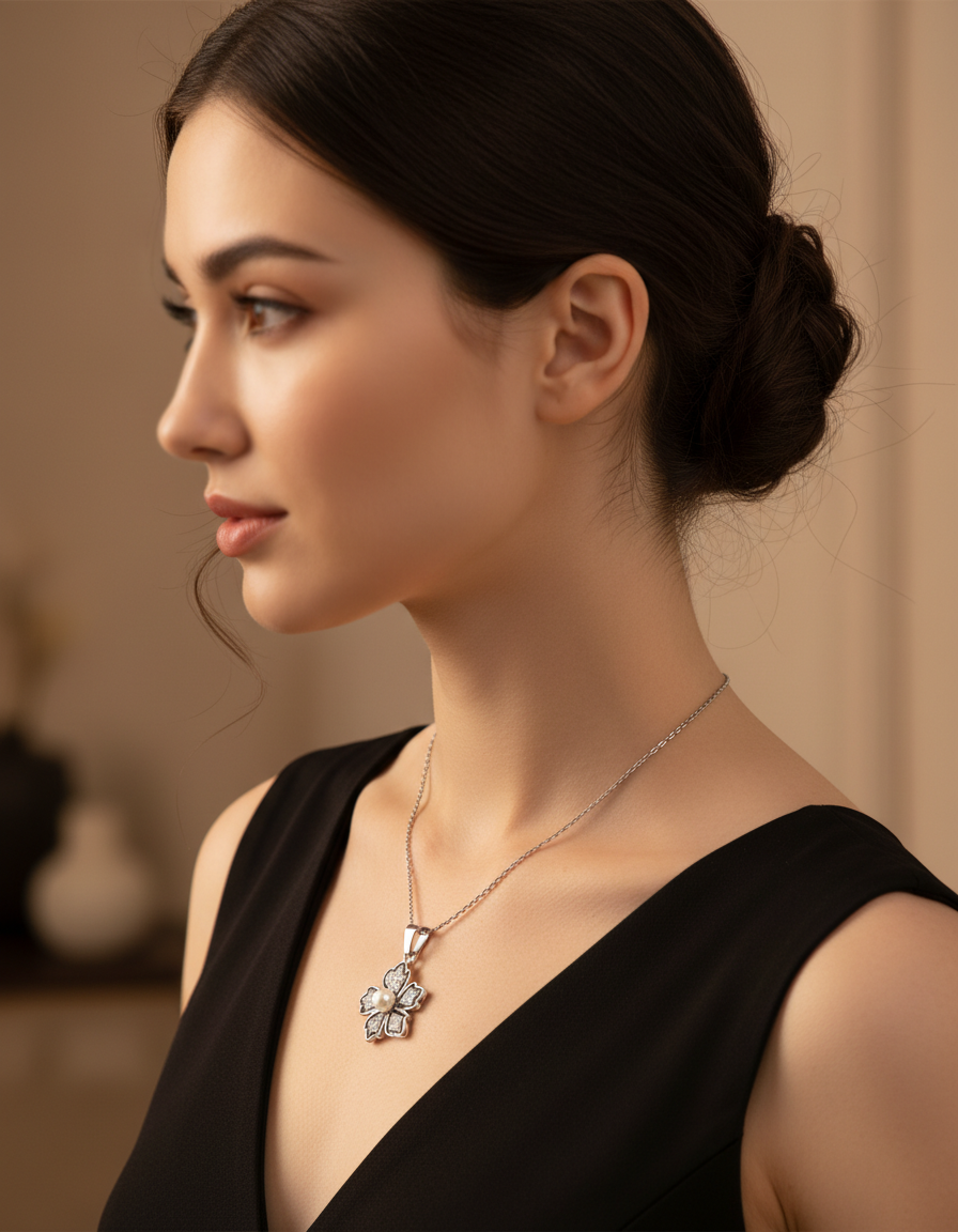 FLOWER PENDANT ELEGANT PEARL