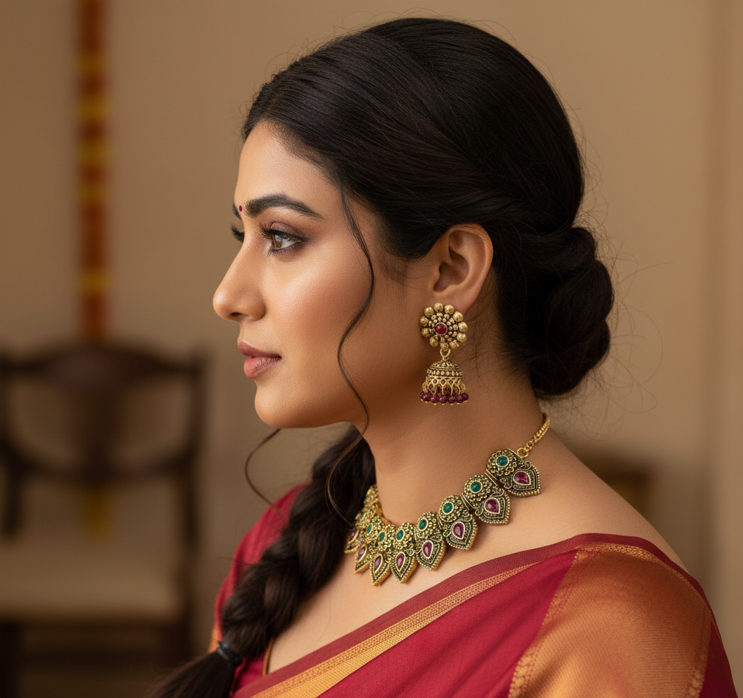 Traditional Stone Studded Necklace Set