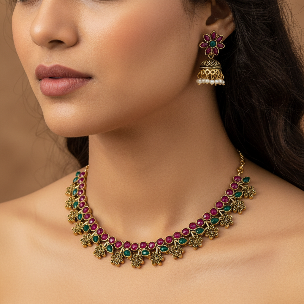 Classic Temple Style Necklace Set