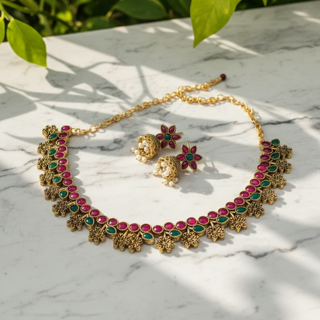 Classic Temple Style Necklace Set