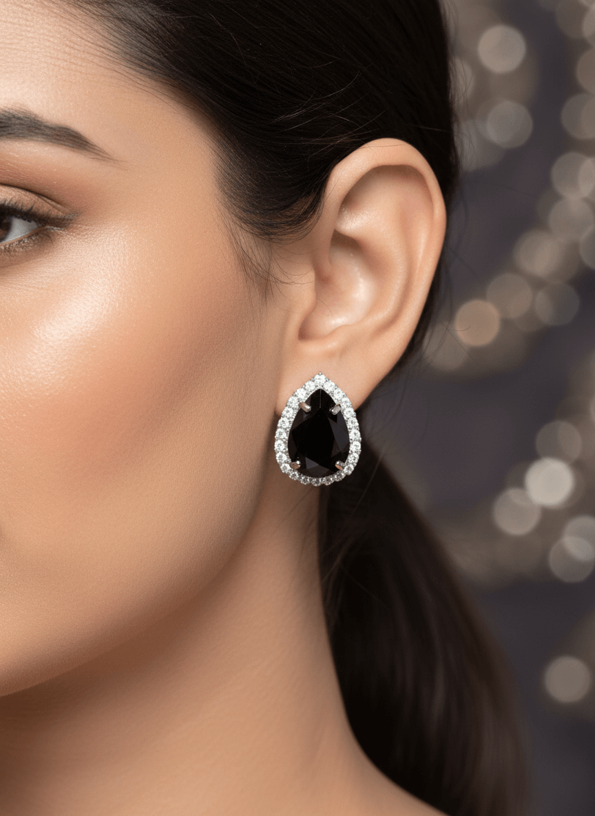 Black Teardrop Diamond Necklace
