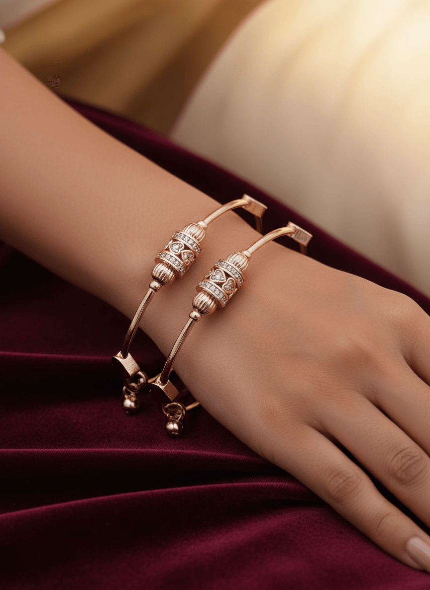 Elegant Rose Gold Kada Bracelet