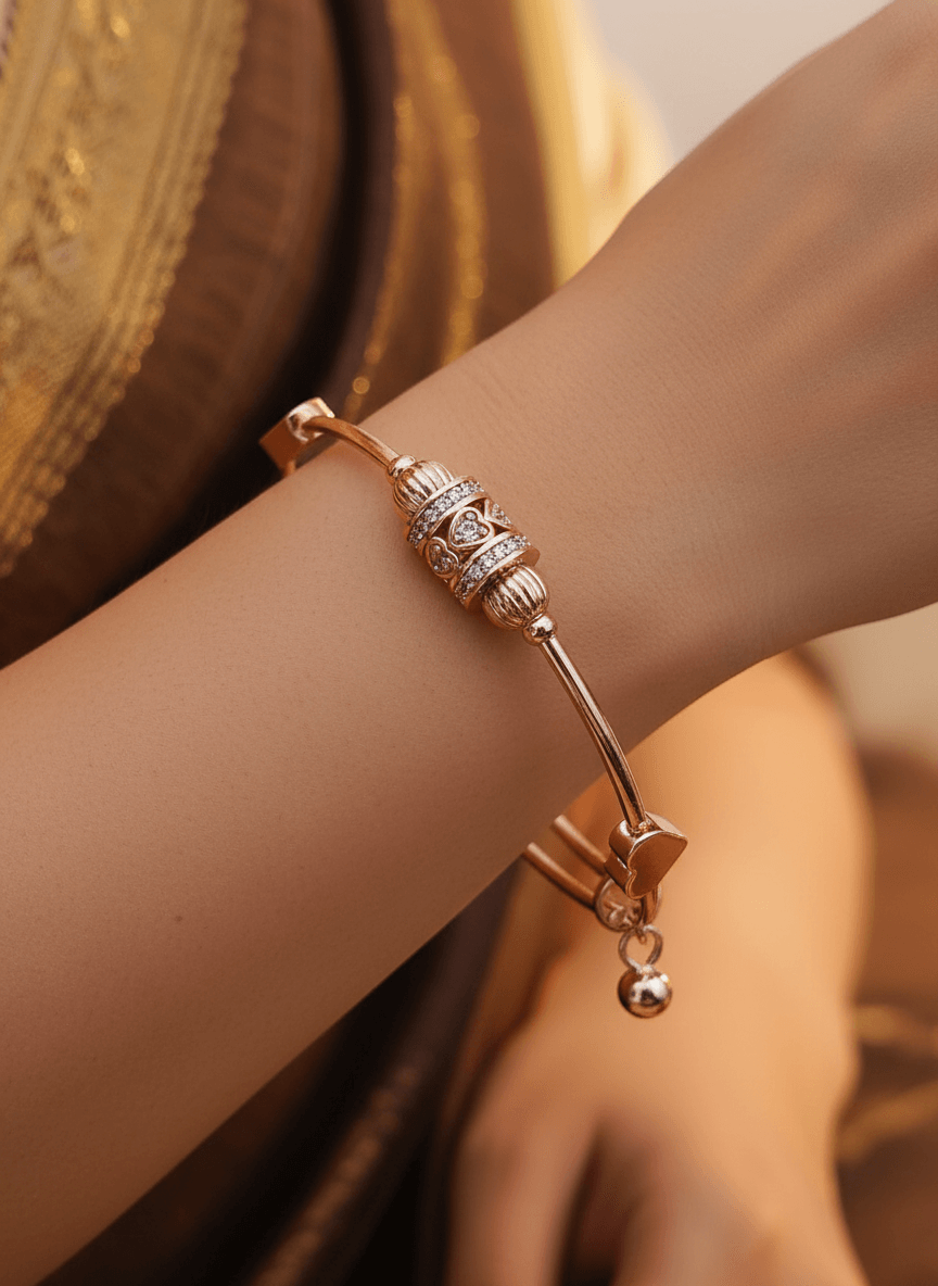 Elegant Rose Gold Kada Bracelet