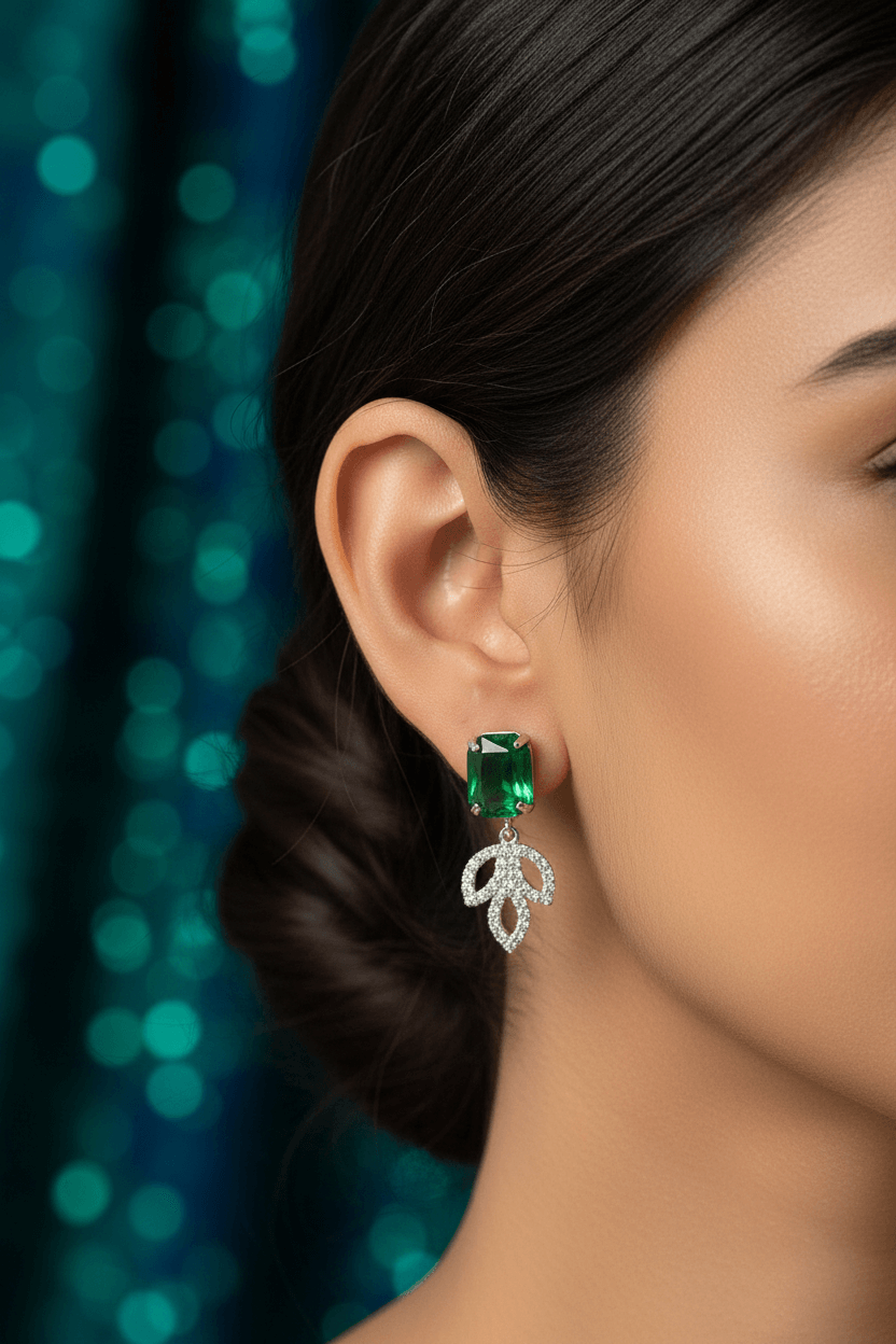 Green Leaf Premium Necklace & Earrings