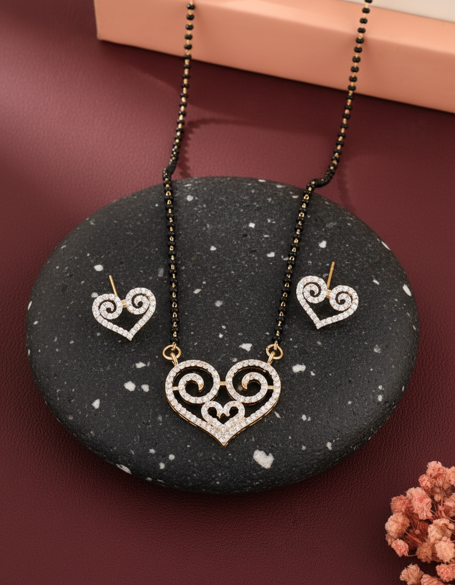 Janhvi Regal Heart Mangal Sutra Set
