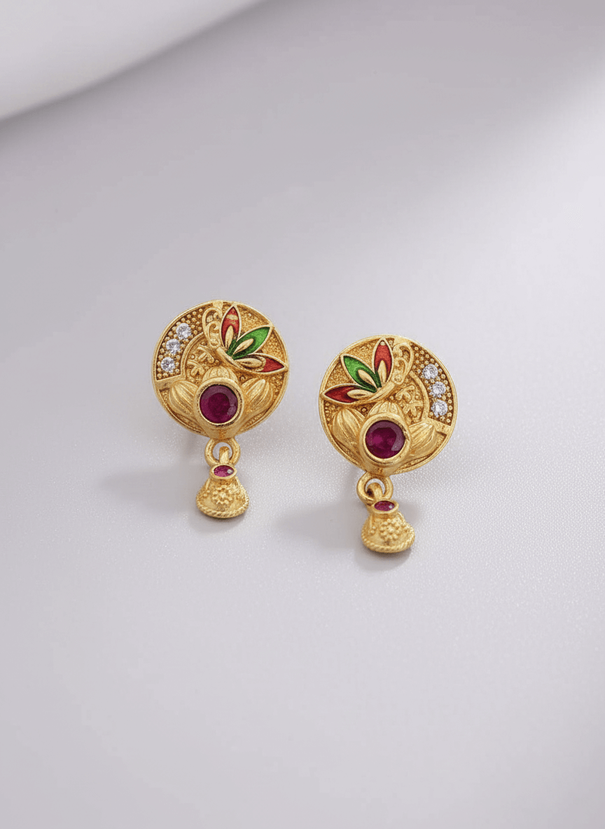 Lotus Motif Earrings For Women & Girl
