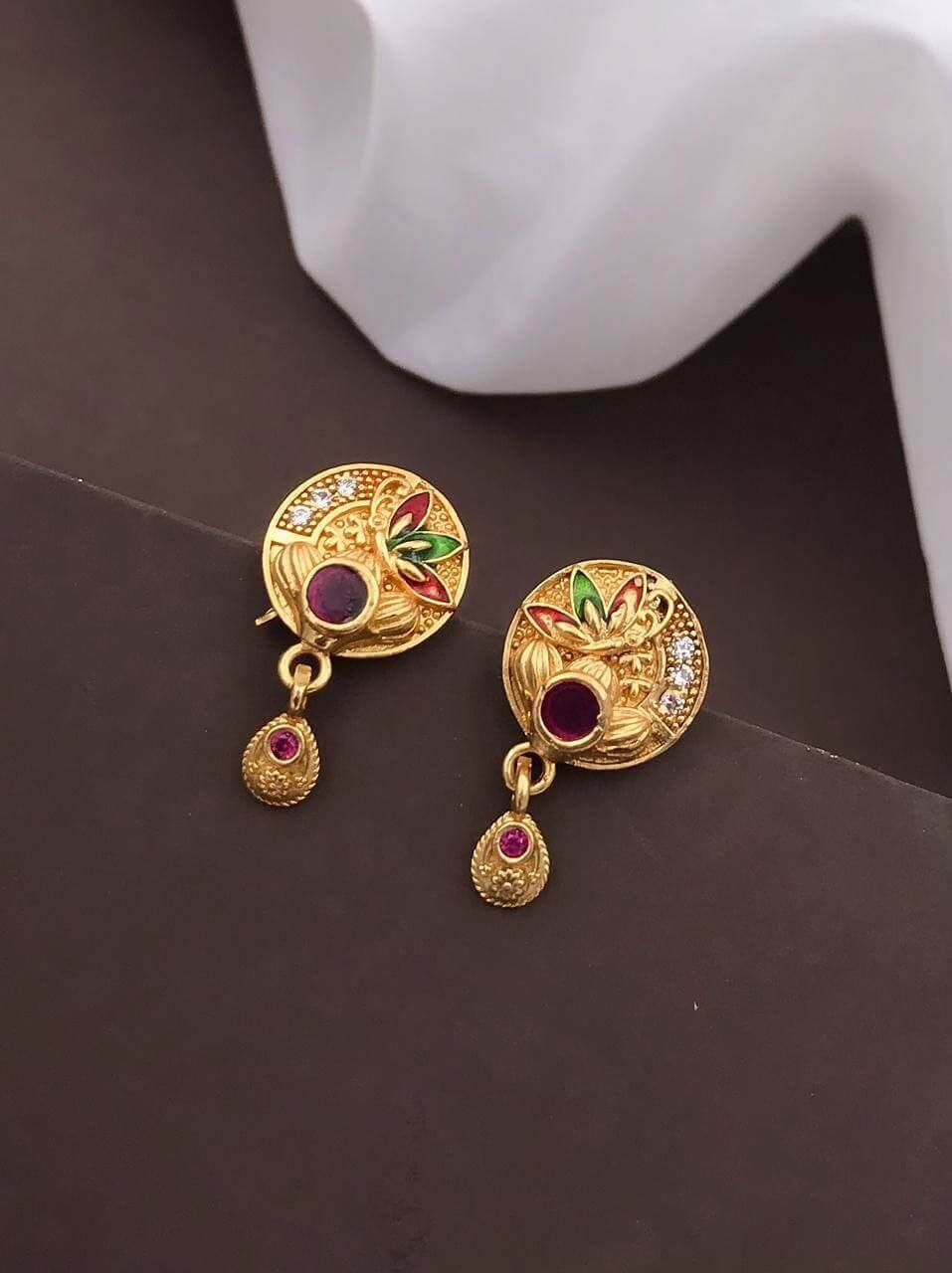 Lotus Motif Earrings For Women & Girl
