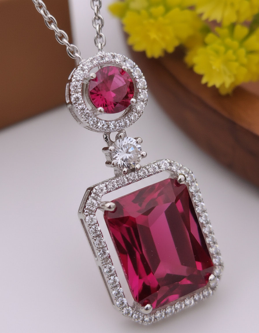 Winny Stone Pendant - Red