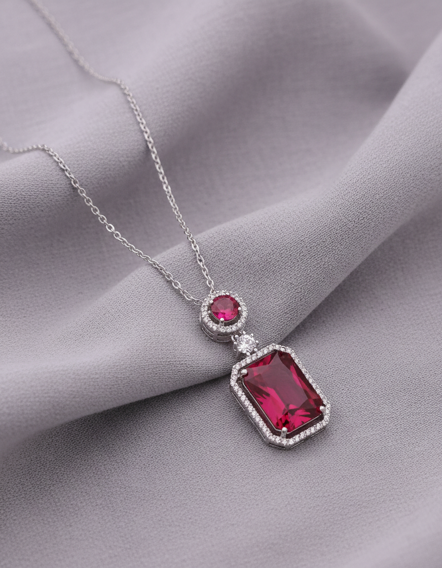 Winny Stone Pendant - Red