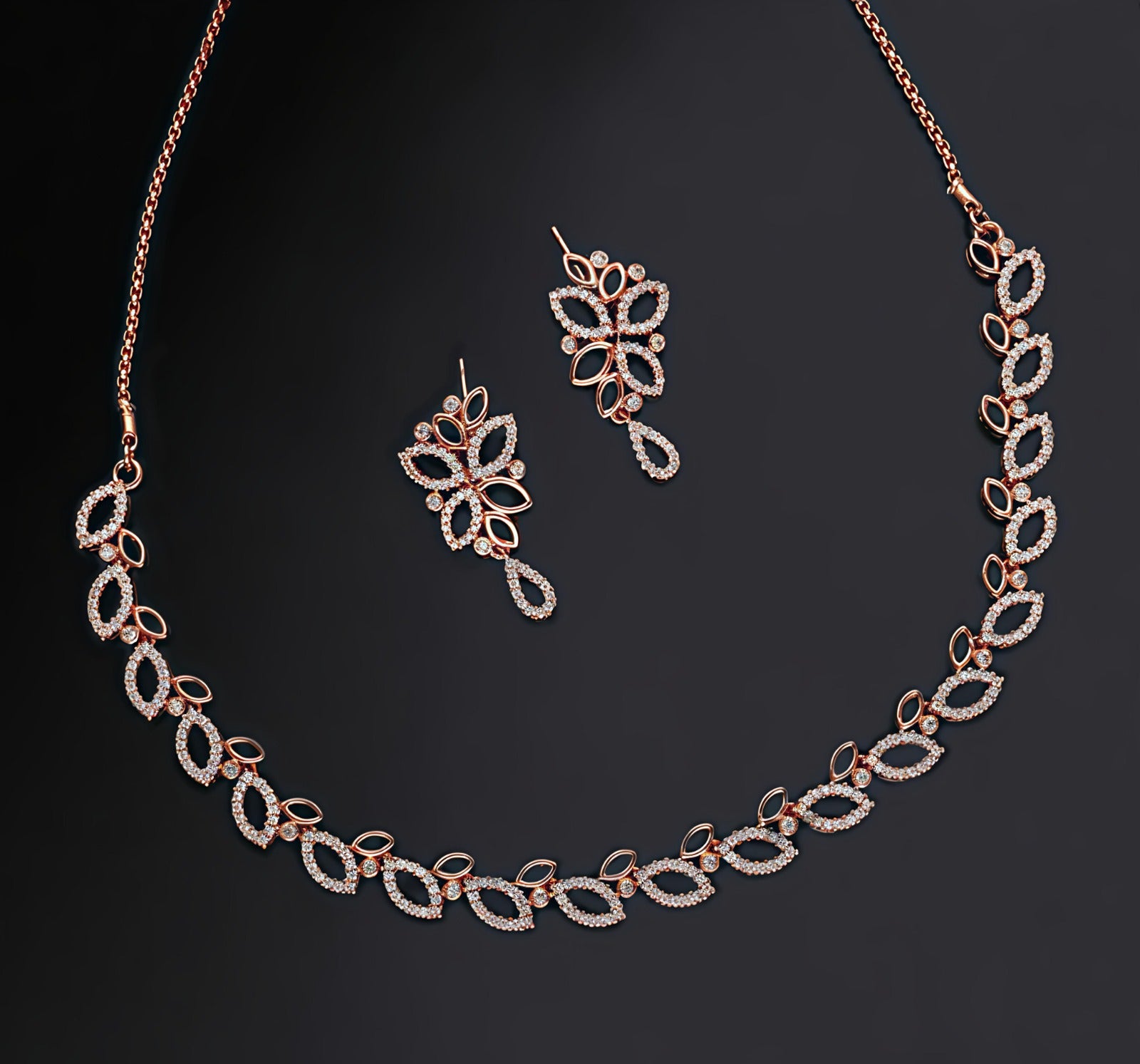 Rose Leaf Grace Necklace Set