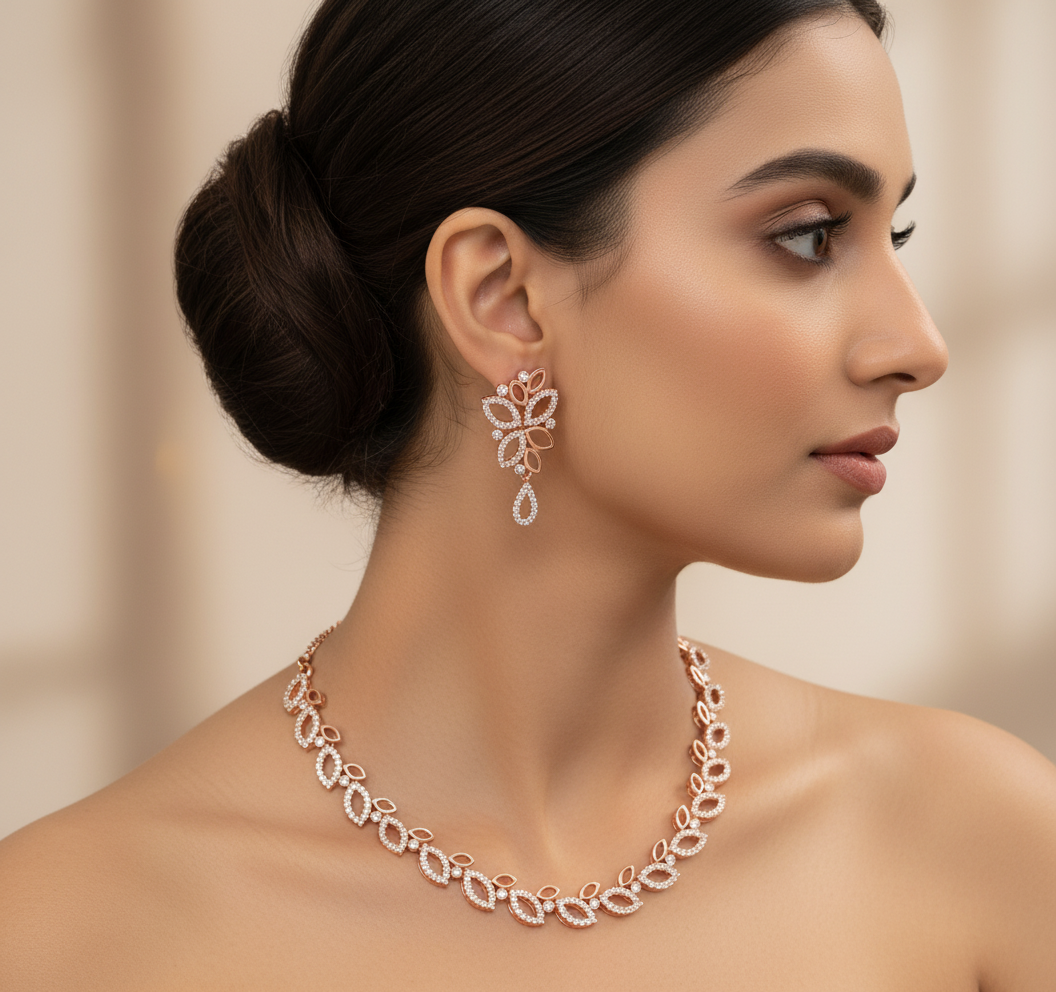 Rose Leaf Grace Necklace Set
