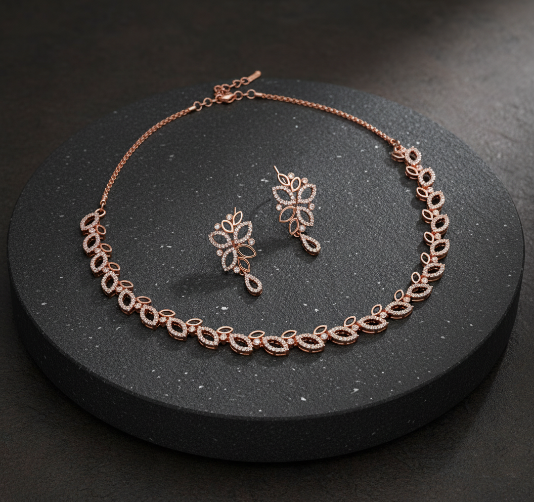 Rose Leaf Grace Necklace Set
