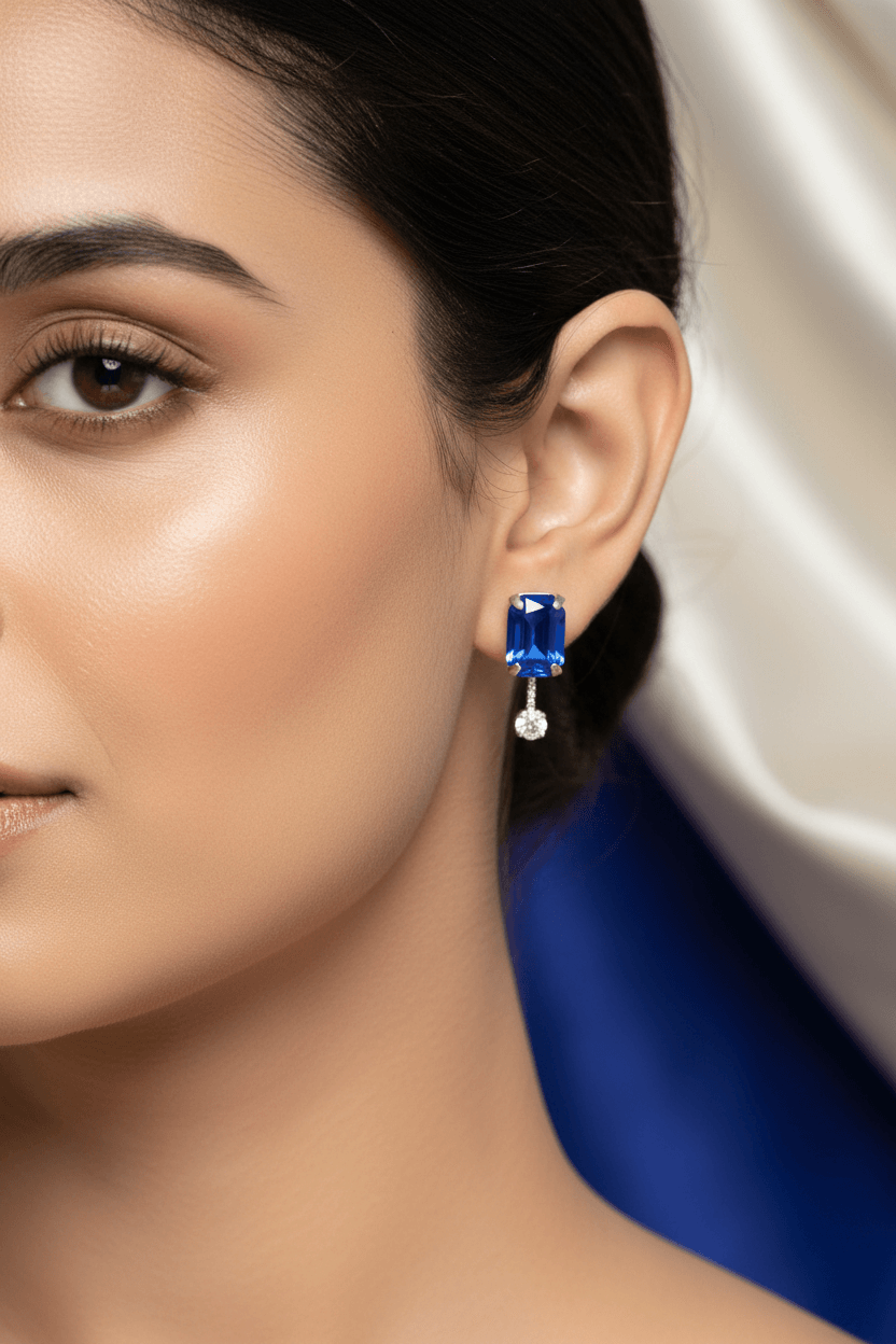 Blue Rangila Premium & Elegant ( Ira Sapphire ) Necklace & Earrings Set For Women & Girl