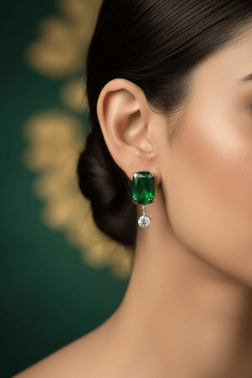 Green Rangila Premium Necklace & Earrings