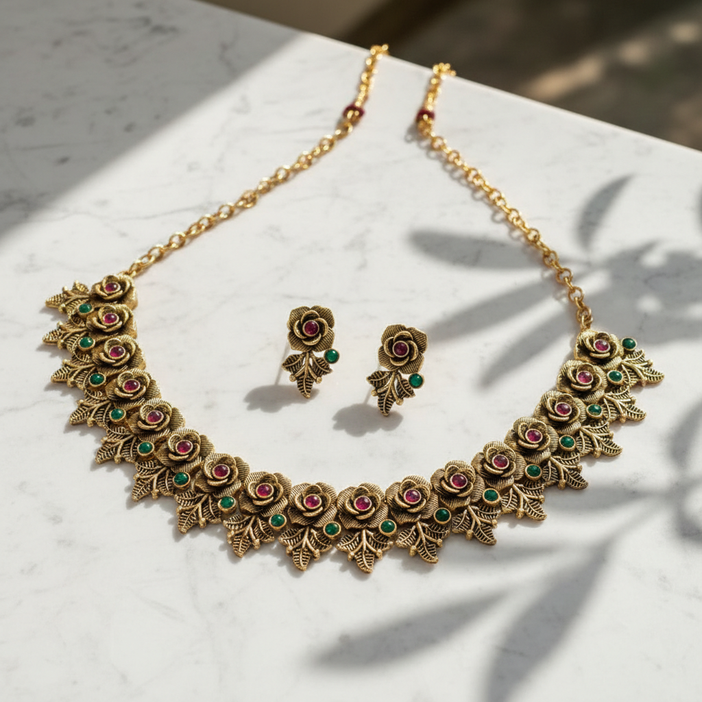 Layered Antique Necklace Set