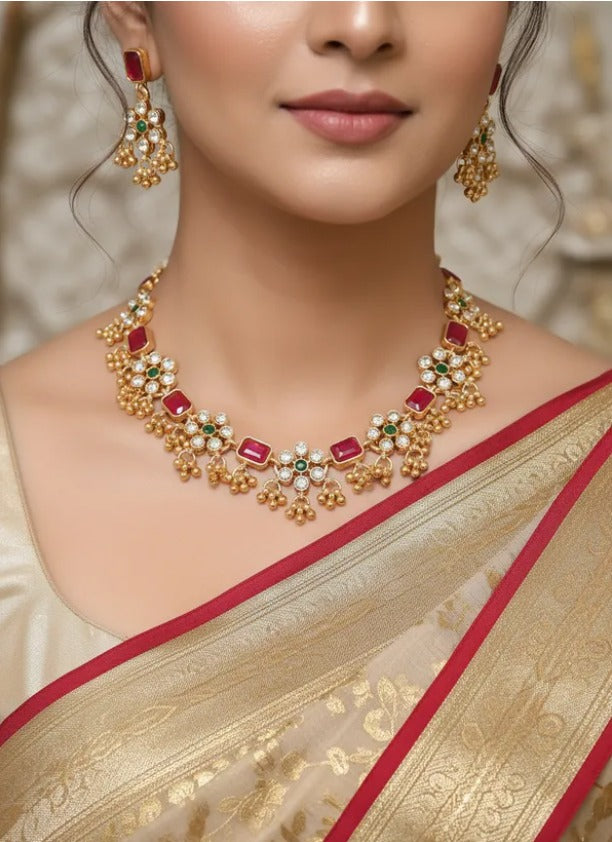 Red Ruby Elegant Necklace Set