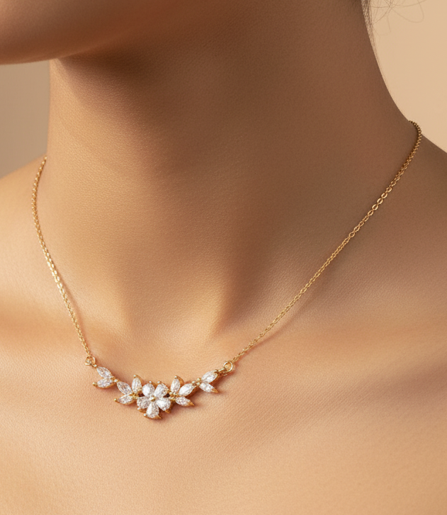Tara Floral Sparkle Necklace