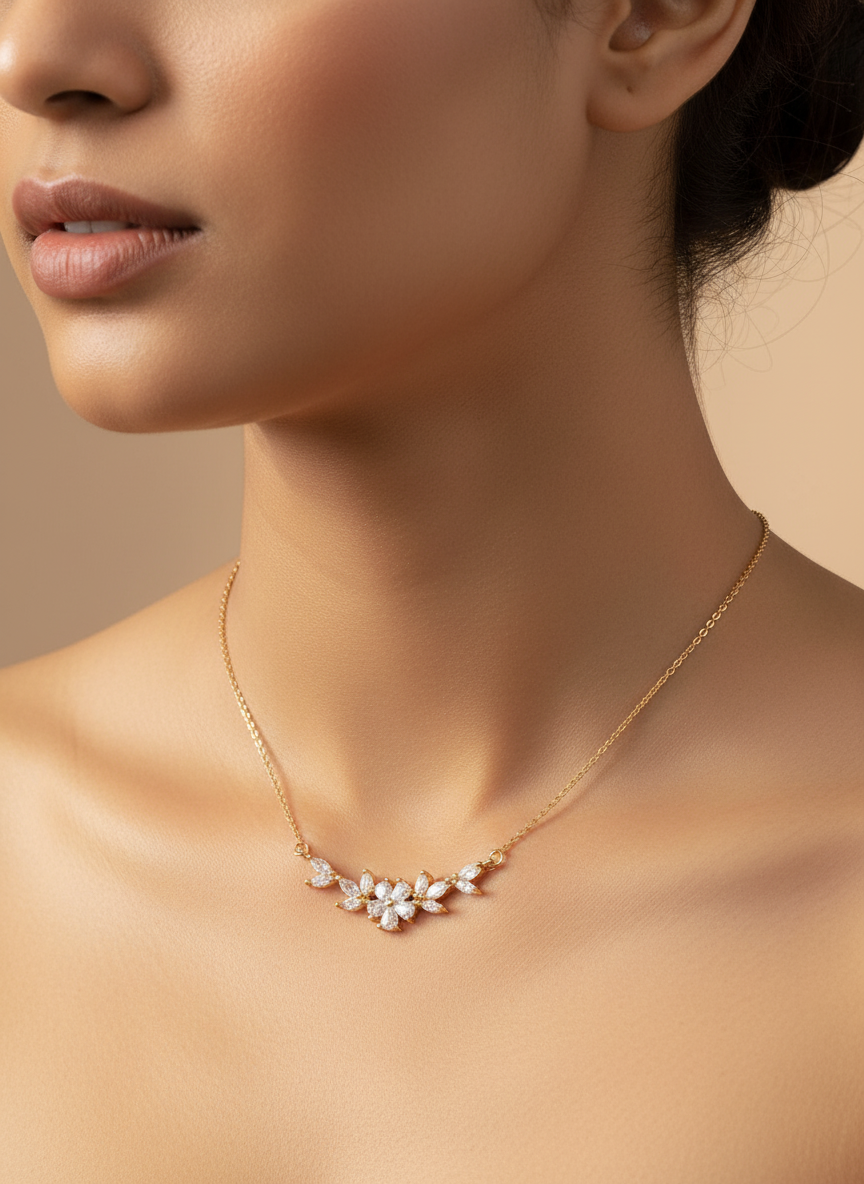 Tara Floral Sparkle Necklace