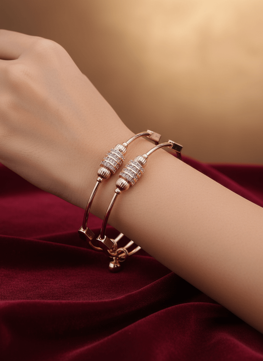 Rose Gold Crystal Row Bracelet