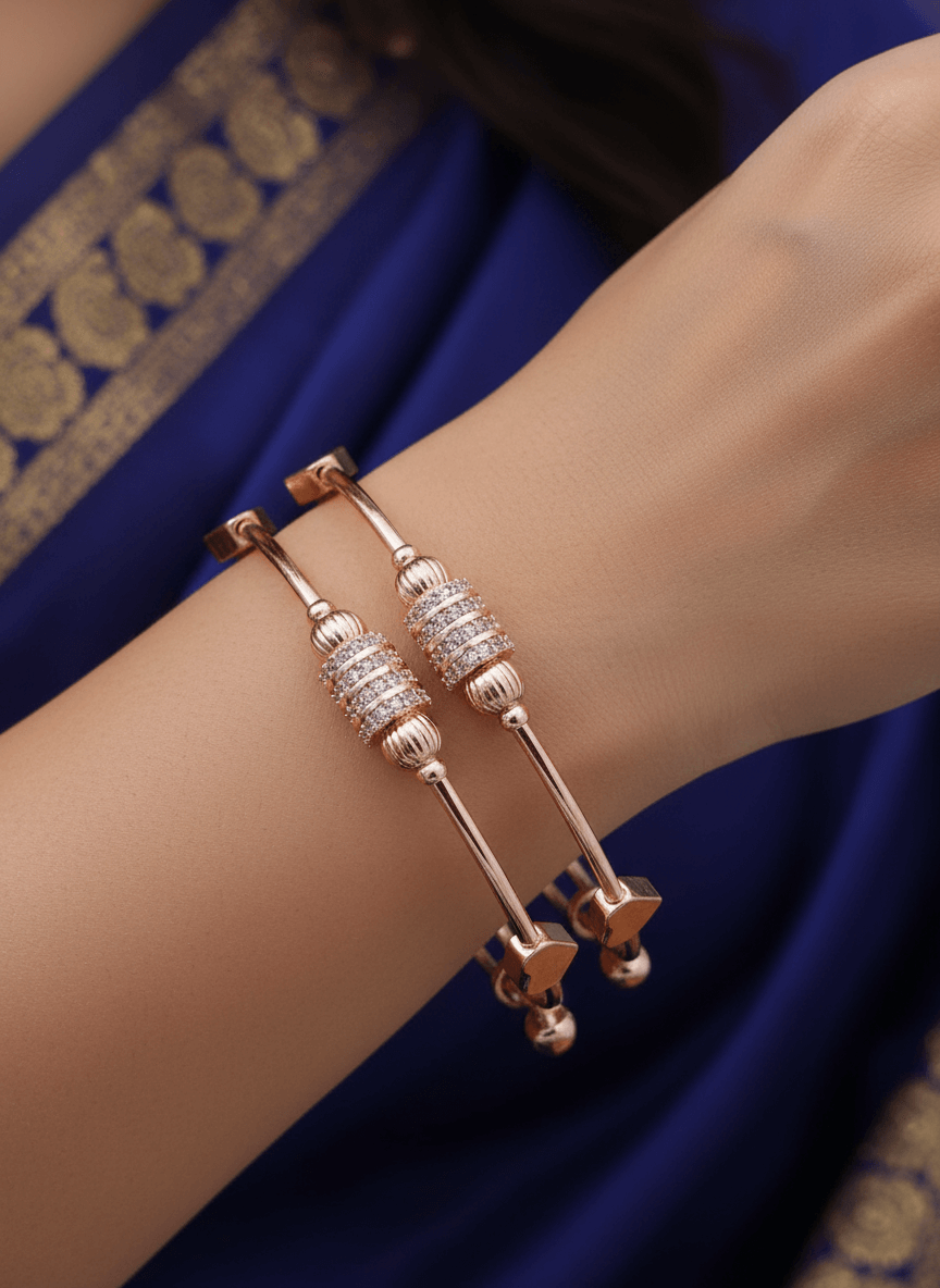 Rose Gold Crystal Row Bracelet