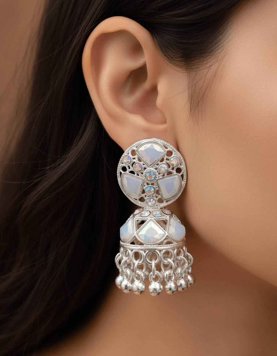 Silver Premium Jhumka Earrings For Women & Girl