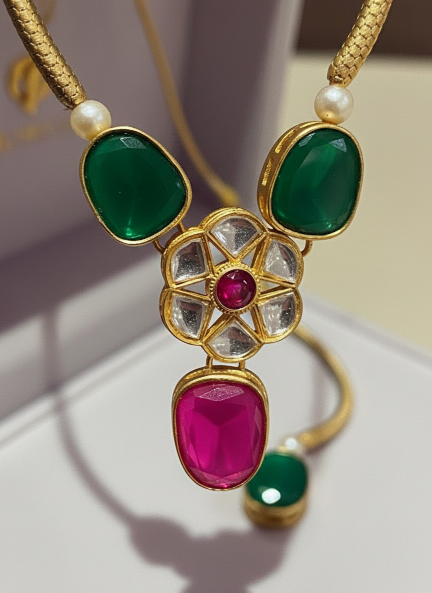 Madhuri Royal Polki Necklace Set