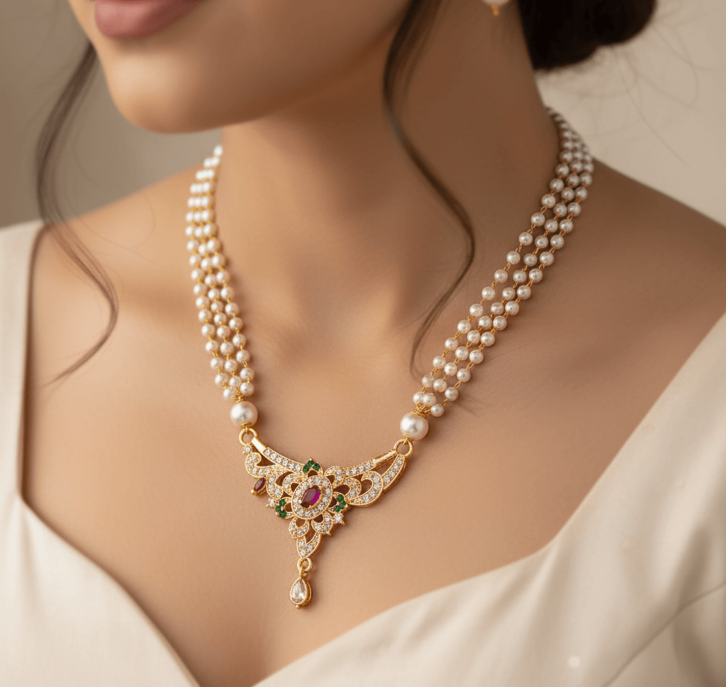 Flower Pearl Necklace