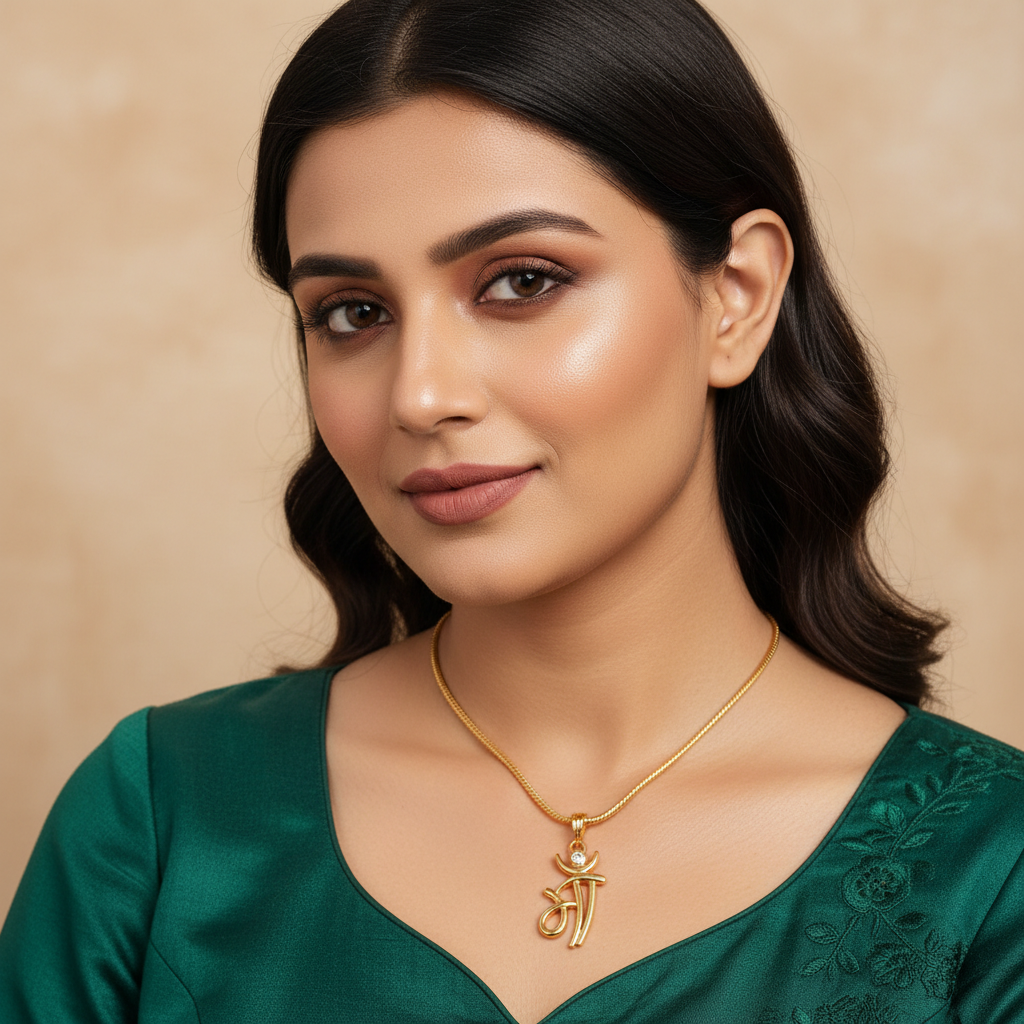 Maa Gold Finish Pendant Necklace