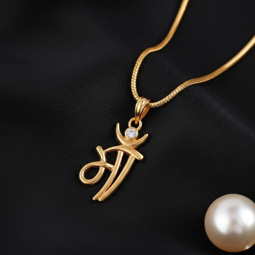 Maa Gold Finish Pendant Necklace