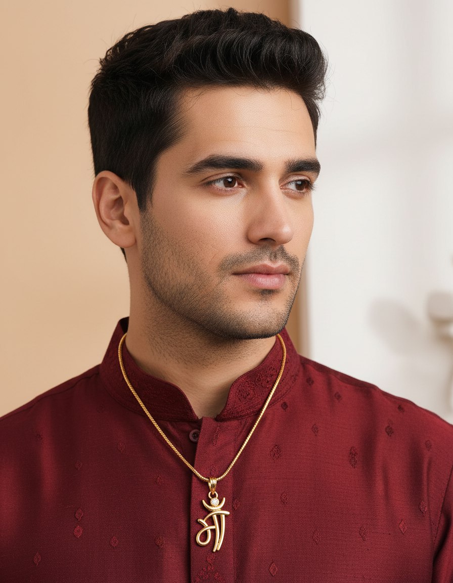 Maa Gold Finish Pendant Necklace