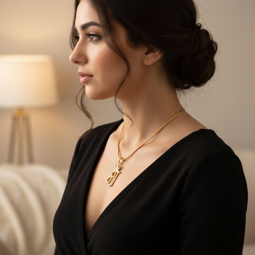 Maa Gold Finish Pendant Necklace