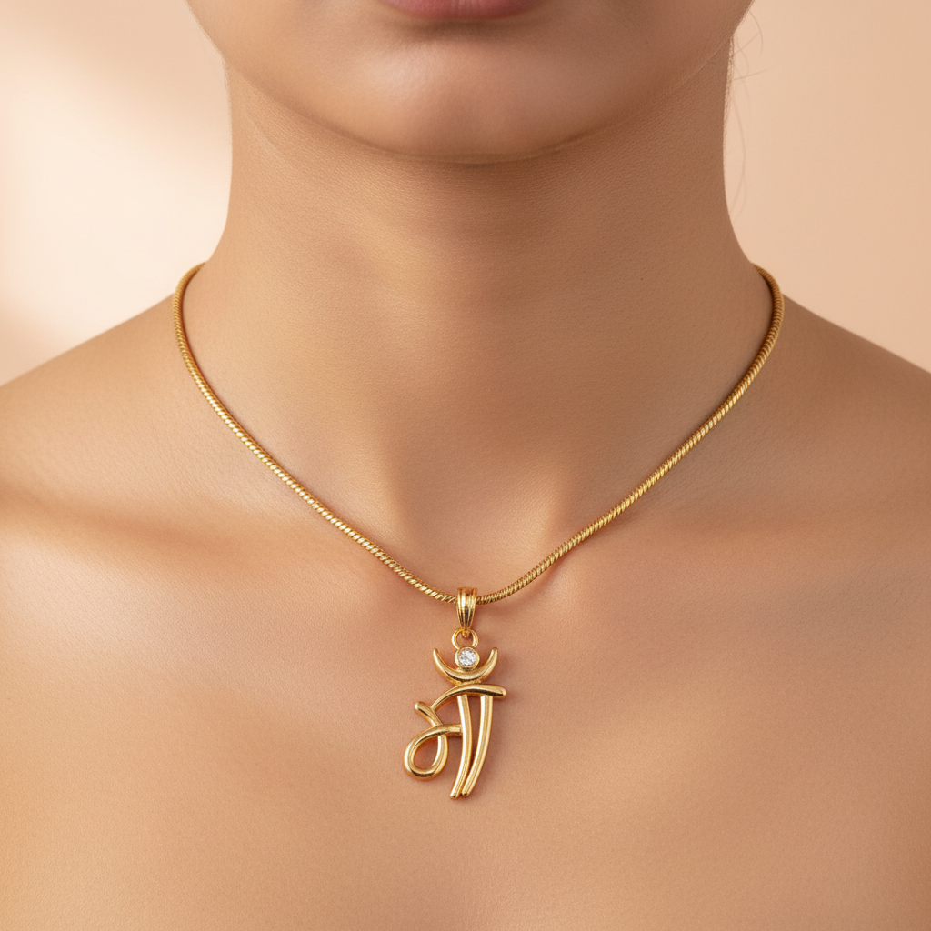 Maa Gold Finish Pendant Necklace