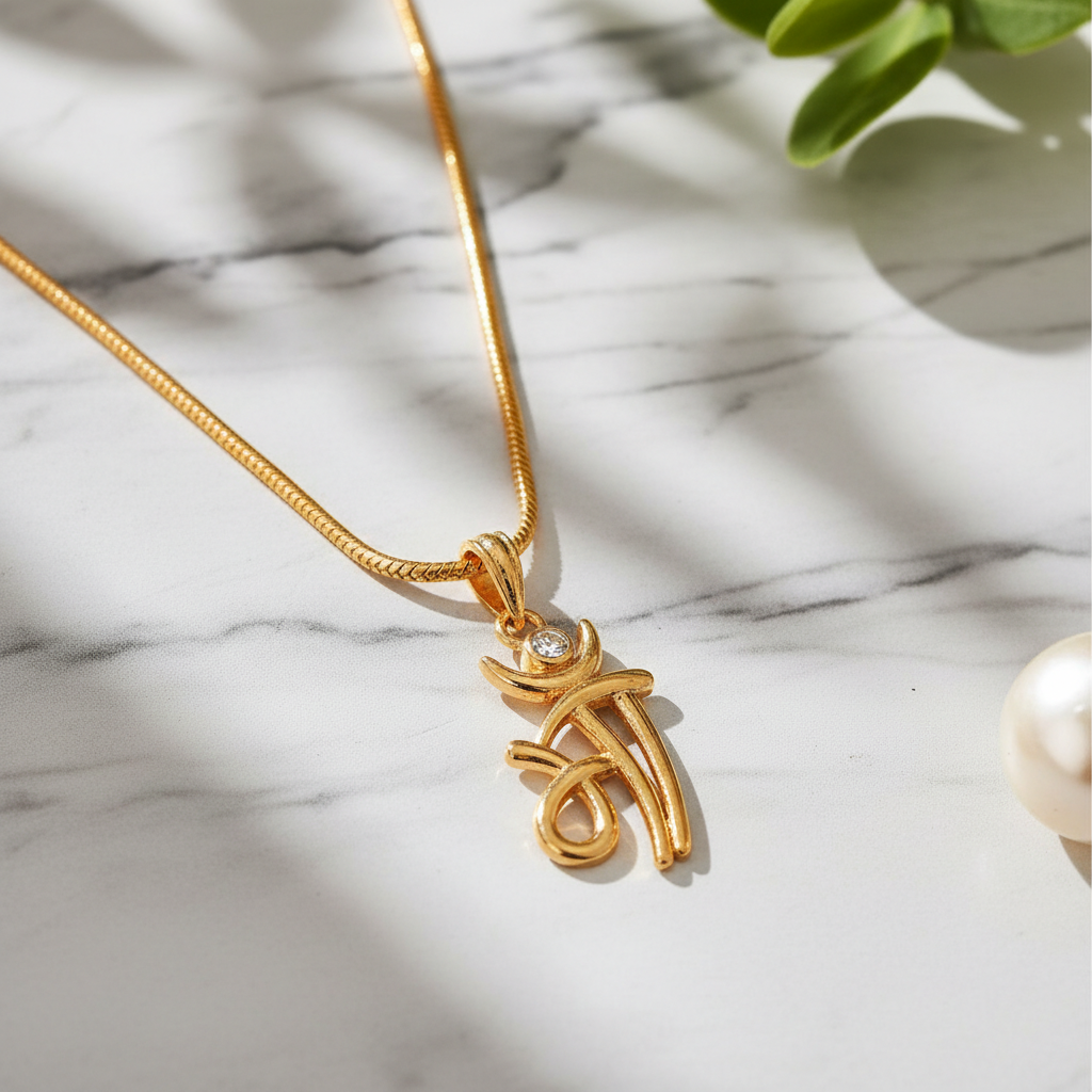 Maa Gold Finish Pendant Necklace