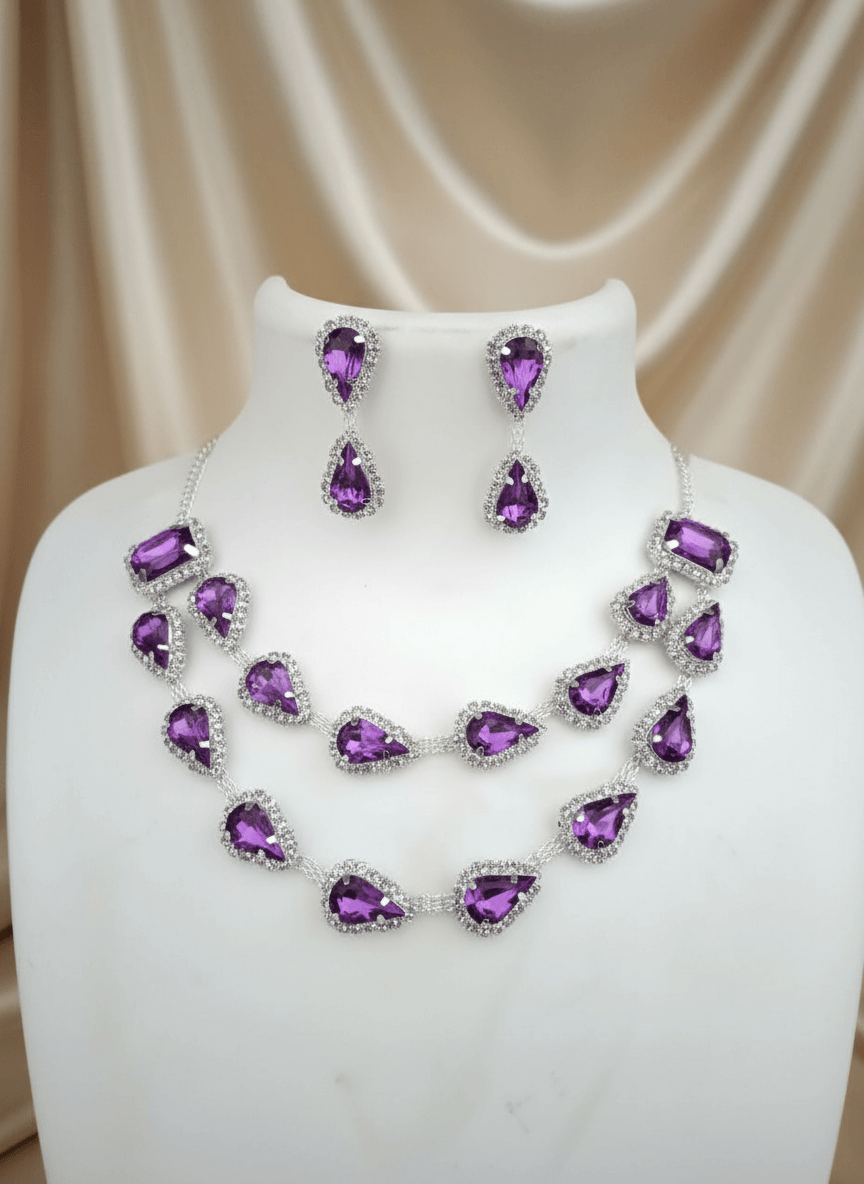 Violet Tilak Premium Necklace & Earrings Set