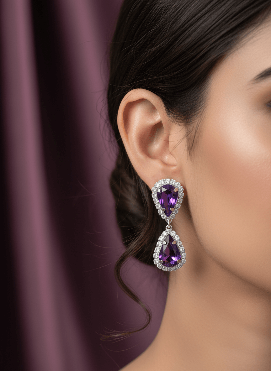Violet Tilak Premium Necklace & Earrings Set