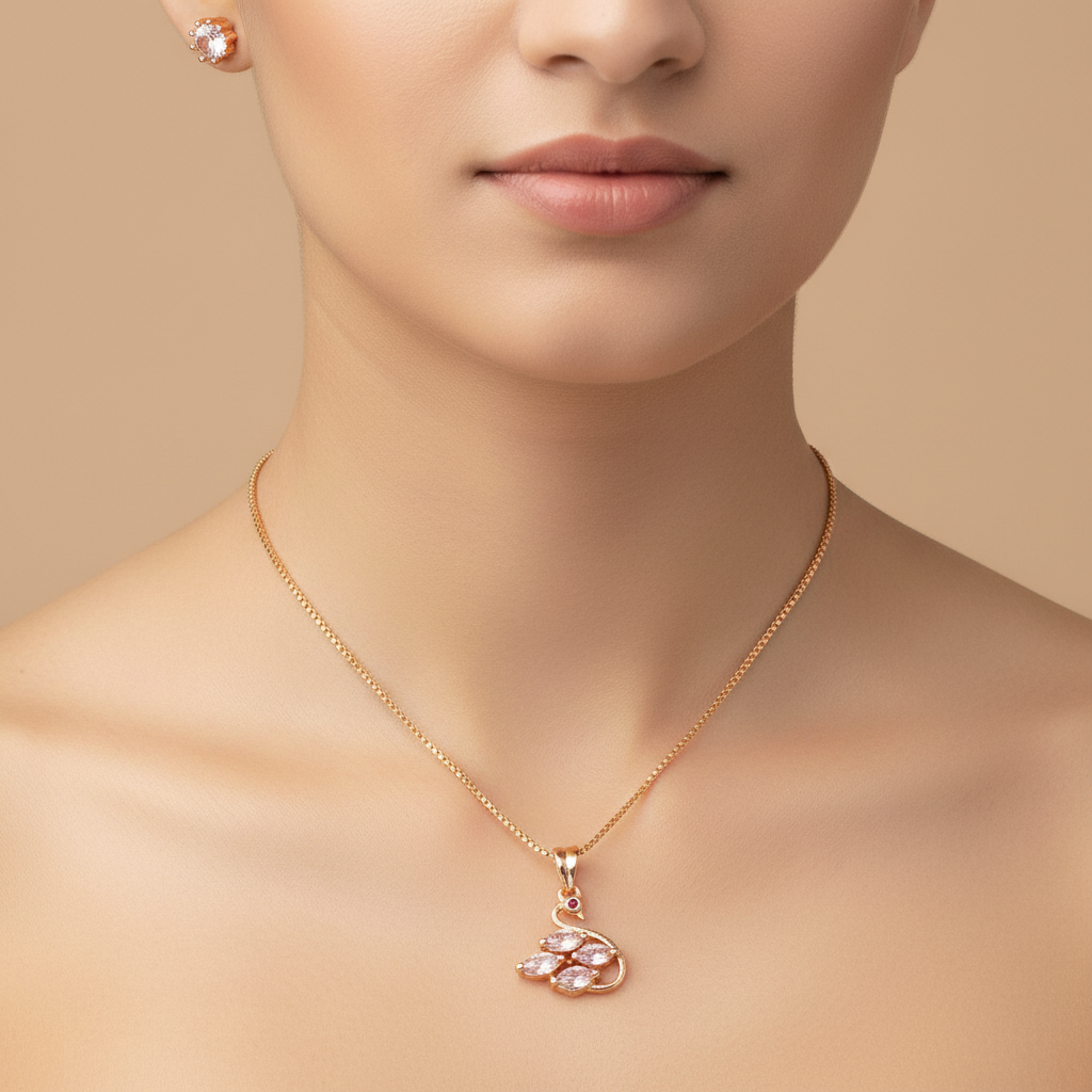 Swan Rose Gold Jewelry Set