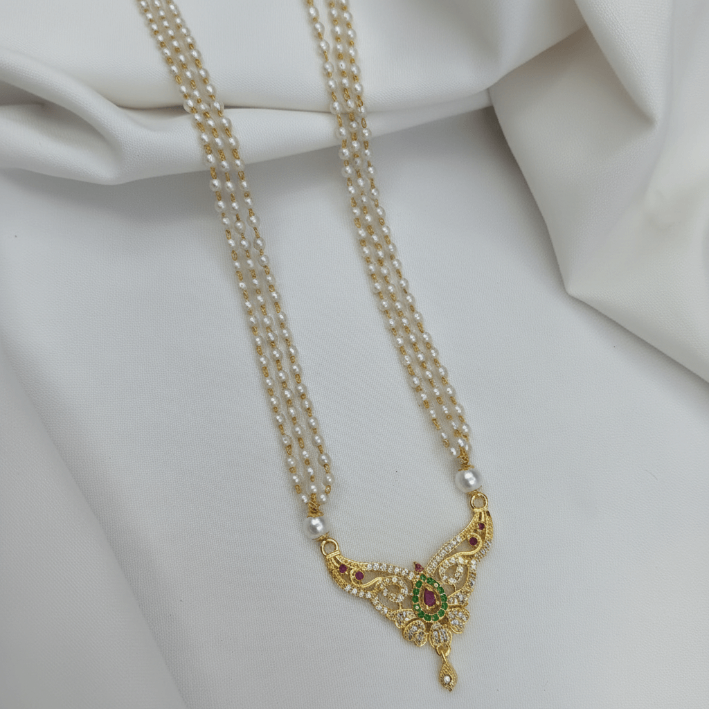 Wing Golden Pearl Necklace
